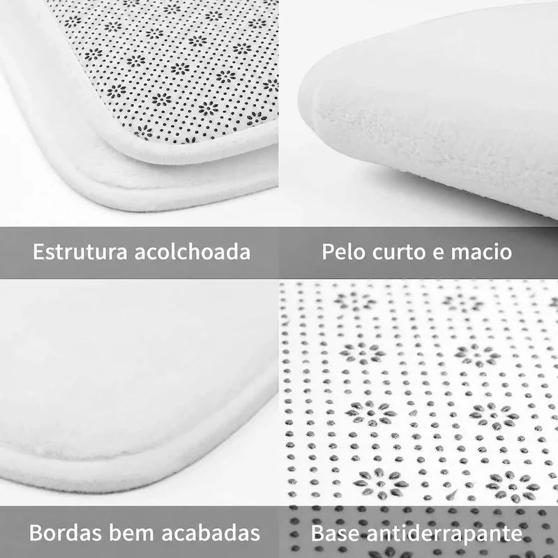 Detalhes do tapete cartoon com estrutura acolchoada, pelo curto e base antiderrapante