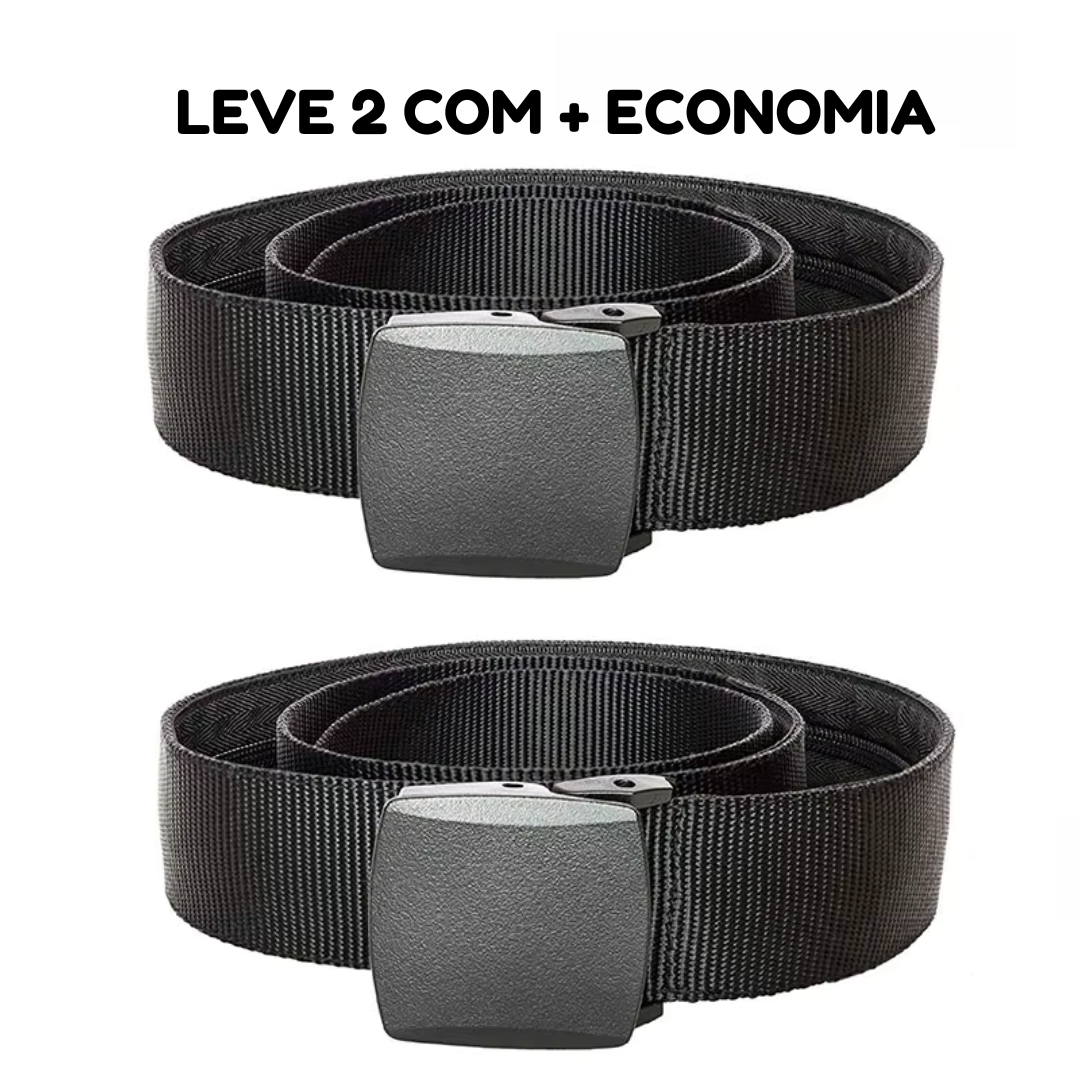 Kit leve 2 Cintos com Esconderijo TripSafe Preto para economizar e guardar itens pequenos