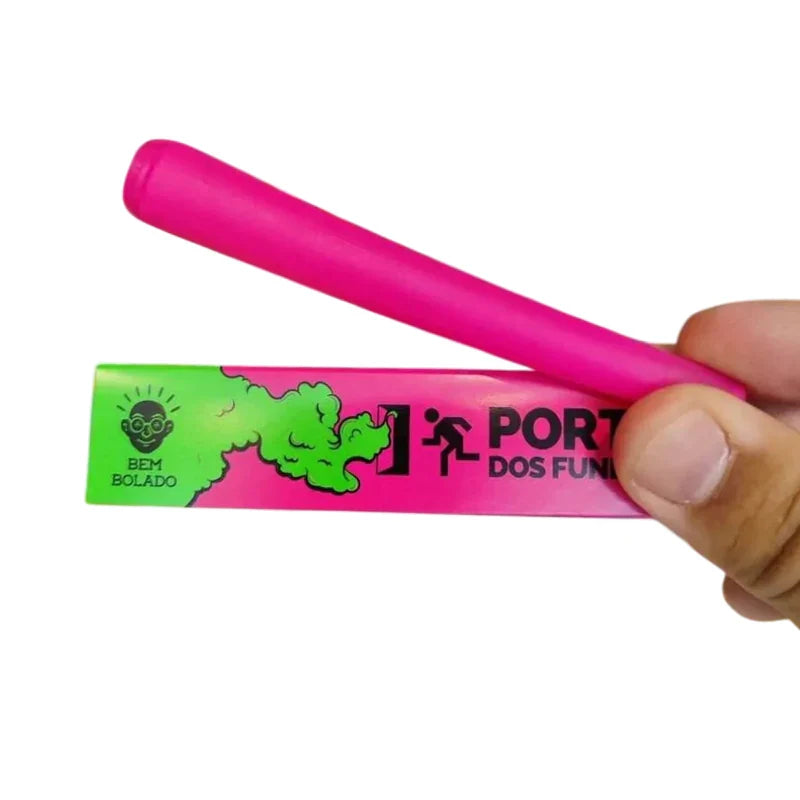Kit Puff Flow com tubo porta-beck rosa e seda Bem Bolado
