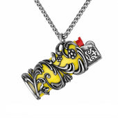 Porta Isqueiro BIC Mini J5 Colar Amarelo Tribal