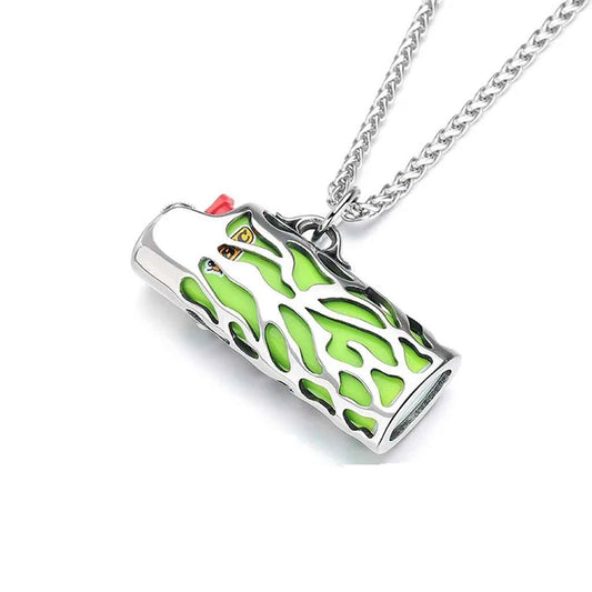 porta-isqueiro-bic-mini-j5-colar-chama-verde-capa - Porta-isqueiro BIC Mini J5 com colar chama verde em foto de capa sem corte.