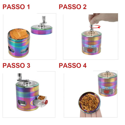 Passo a passo de como usar o dichavador em quatro etapas