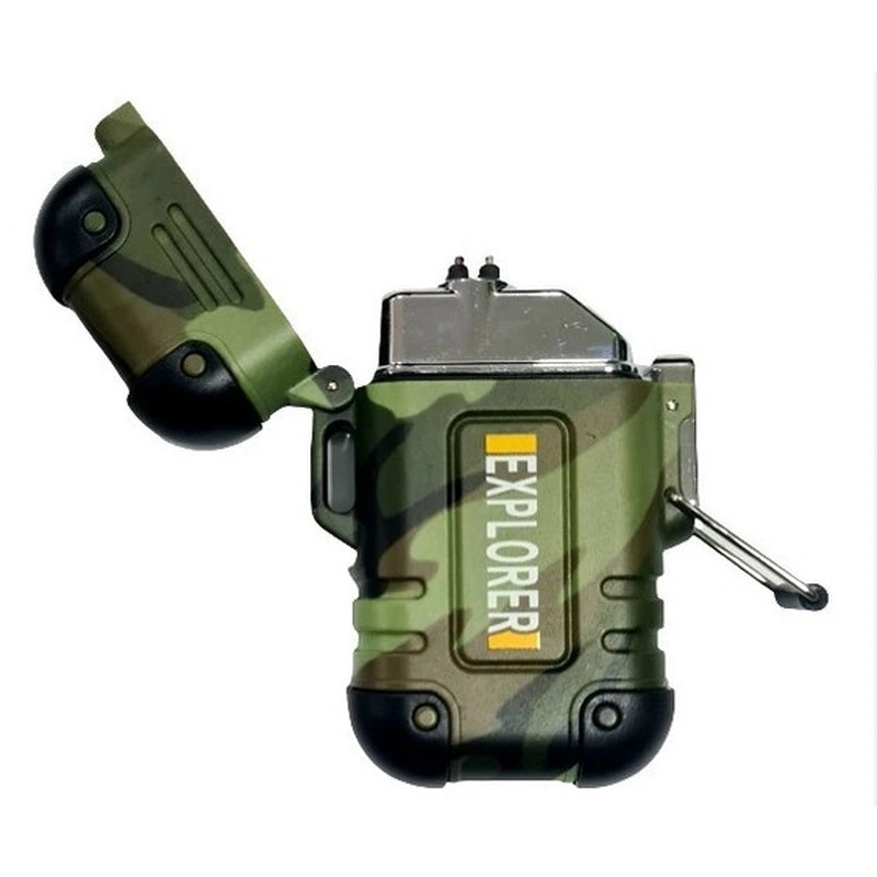 Isqueiro de plasma recarregavel USB camuflado foto do produto fechado