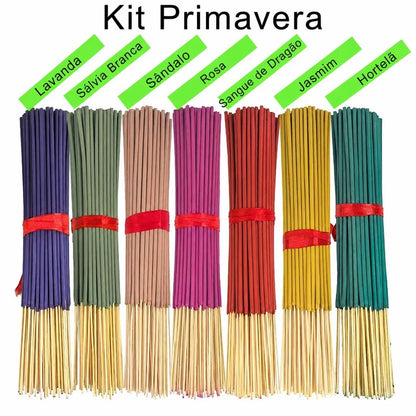 Kit Primavera de incenso de palito com sete aromas e 140 unidades