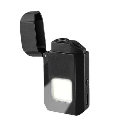 Isqueiro eletrico recarregavel com luz LED frontal acesa
