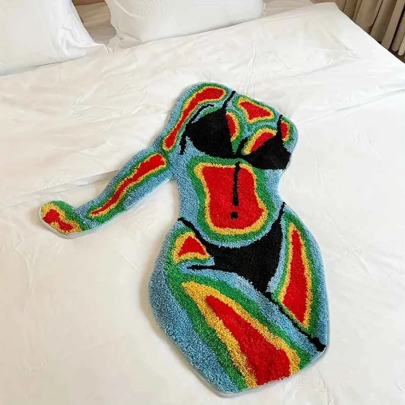 Tapete Musa Pop Art em composição de quarto