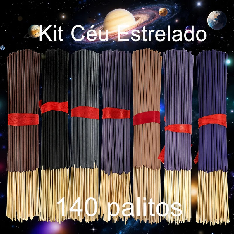 Kit Céu Estrelado de incenso de palito com 140 unidades