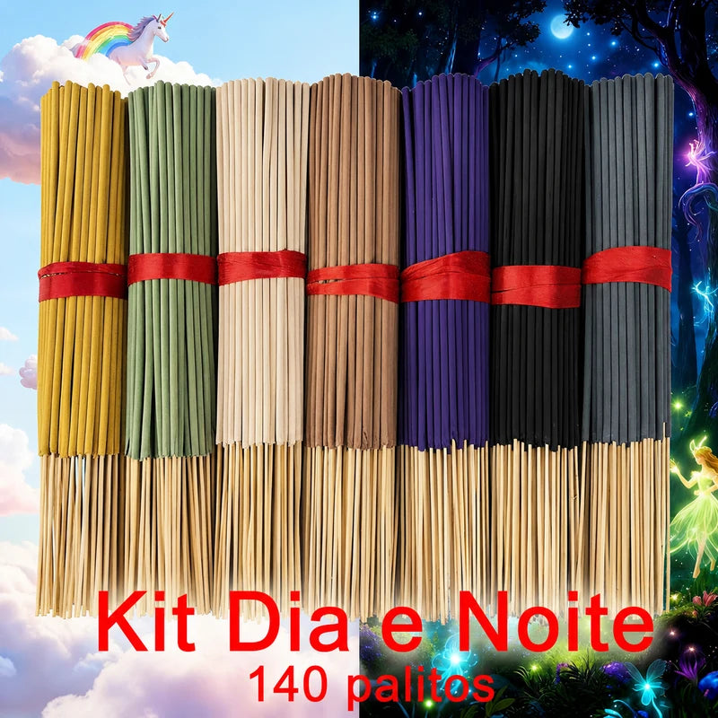 Kit Dia e Noite de incenso de palito com 140 unidades