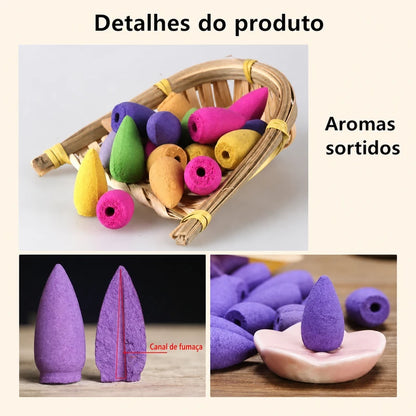 Detalhes dos cones backflow com canal interno para fumaça