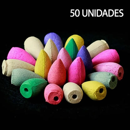 Cones de incenso cascata backflow pacote com 50 unidades