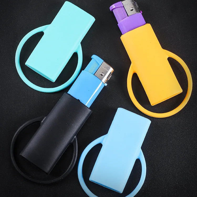 Porta-isqueiro de silicone medidas aproximadas e modo de encaixe