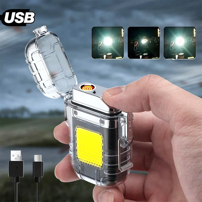 isqueiro-eletrico-portatil-luz-led-galeria - Isqueiro eletrico portatil com luz LED em imagem complementar da galeria.