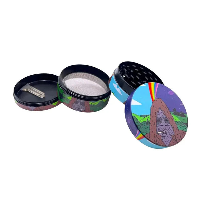 Dichavador de metal 4 partes aberto do kit bandeja de bolar