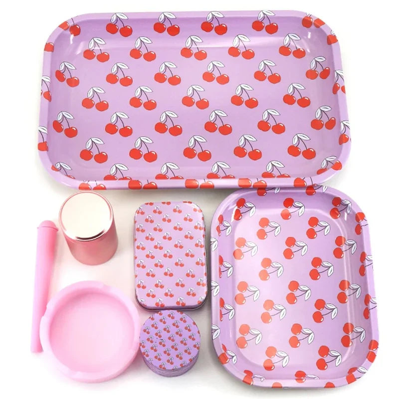 Kit Puff completo variante cereja com bandeja, case e dichavador