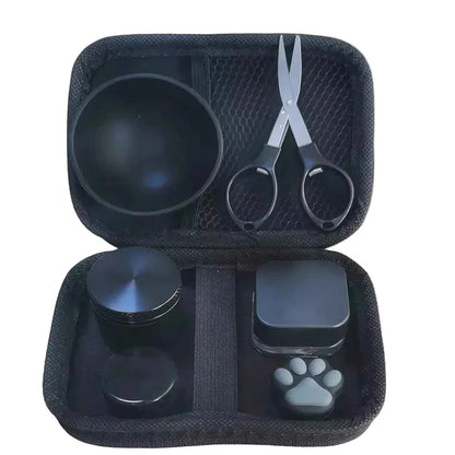 Kit Puff Onix all black com case aberta e acessorios organizados