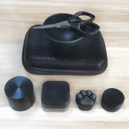 Kit Puff Onix all black com case Carbon, dichavador, cuia e slicks