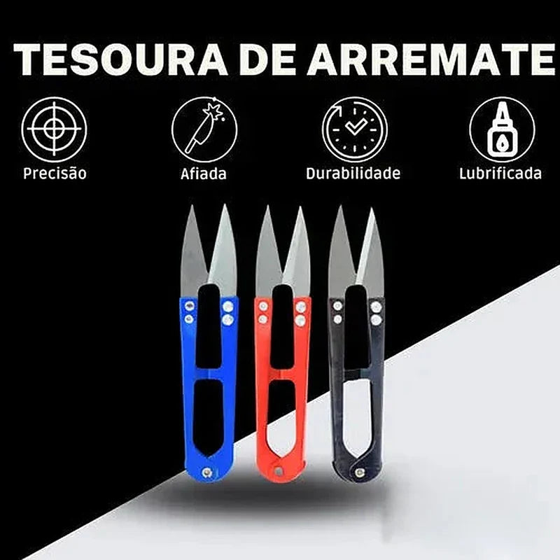 Kit Puff Pink Edition com tesoura de arremate colorida