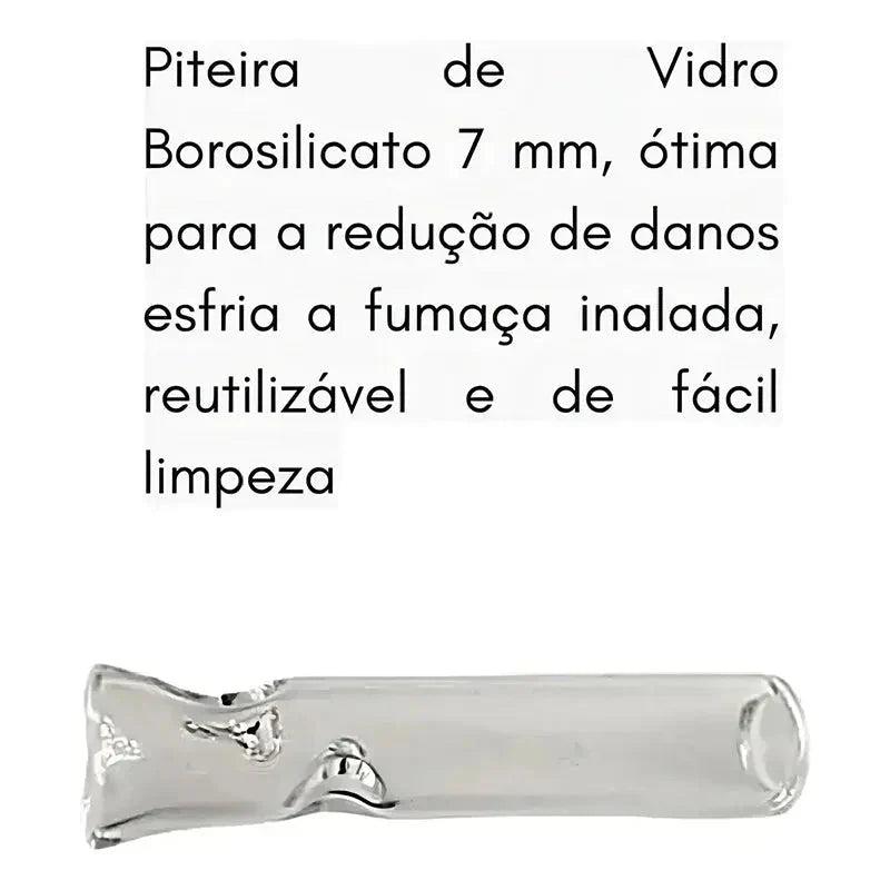 Kit Puff Rasta com piteira de vidro borosilicato