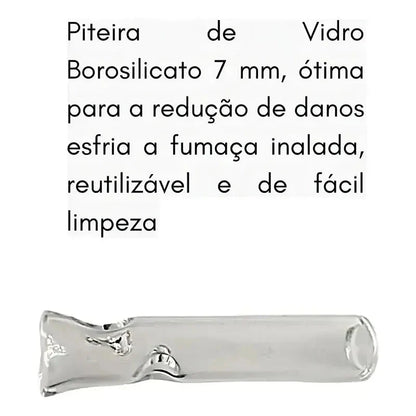 Kit Puff Rasta com piteira de vidro borosilicato