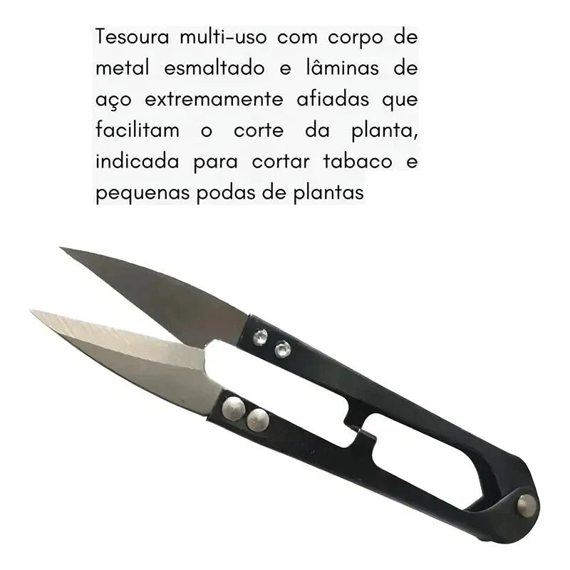 Kit Puff Rasta com tesoura de precisao em detalhe