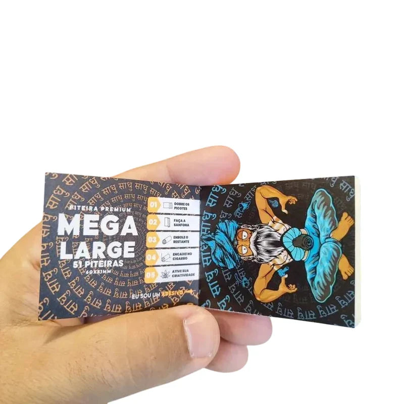 Kit Puff Sadhu com seda Mega Large em detalhe na mao