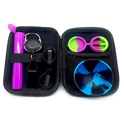 Kit Puff Smile com case aberta e acessorios organizados