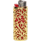 Porta-Isqueiro BIC J6 Ouro Flor Vazado
