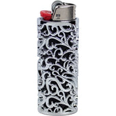 Porta-Isqueiro BIC J6 Prata Flor Vazado